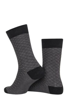 D'S Damat Erkek Bambu Çorap Çapraz Desen Antrasit 40-44 - 2