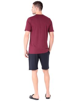 D'S Damat Erkek Şort Kısa Kollu Tişört Pijama Takımı Bordo - 3