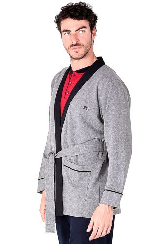 D'S Damat Erkek Uzun Kollu Cepli Kuşaklı Rob Sports Robdöşambr Antrasit - 2