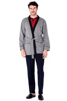 D'S Damat Erkek Uzun Kollu Cepli Kuşaklı Rob Sports Robdöşambr Antrasit - 4