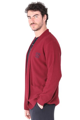 D'S Damat Erkek Uzun Kollu Rob Triko Robdöşambr Hırka Bordo - 2