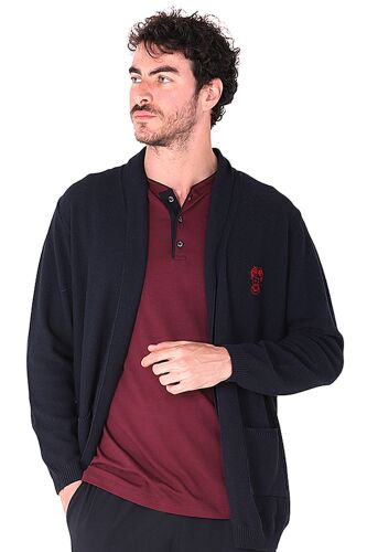 D'S Damat Erkek Uzun Kollu Rob Triko Robdöşambr Hırka Lacivert - 1