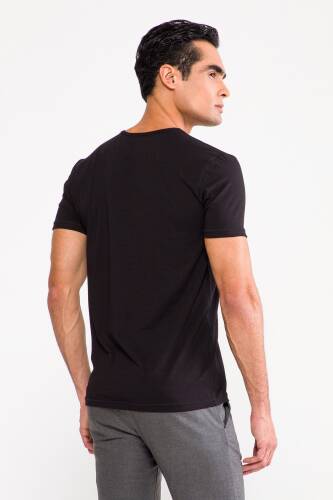 D'S DAMAT Trendy Bisiklet Yaka T-Shirt Siyah - 2