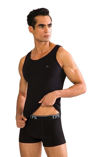D'S Damat Trendy Erkek Pamuk Atlet Boxer Takım Kutulu Damat Sandığı Çeyiz Seti Siyah - 2