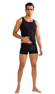 D'S Damat Trendy Erkek Pamuk Atlet Boxer Takım Kutulu Damat Sandığı Çeyiz Seti Siyah - 3