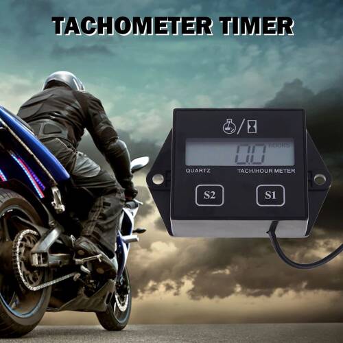 DT1112 Dijital 2 Zamanlı Motor Takometre Saat Ölçer Rpm - 10