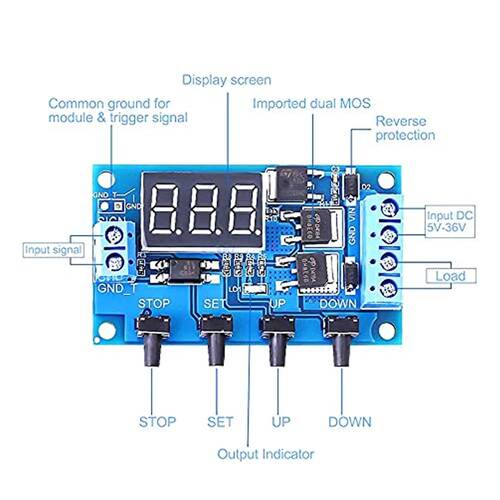 Dual MOS 12 24V Zaman Ayarlı Geciktirmeli LED Ekran Zaman Rölesi