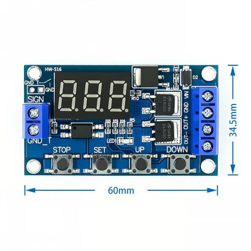 Dual MOS 12 24V Zaman Ayarlı Geciktirmeli LED Ekran Zaman Rölesi - 4