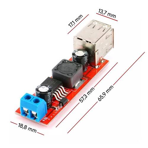 Dual USB Soket Output 9V/12V/24V/36V to 5VDC-DC 3A Step-Down Araç Şarj