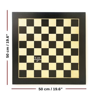 El Yapımı Ahşap Satranç Tablası Siyah 50x50cm - 3