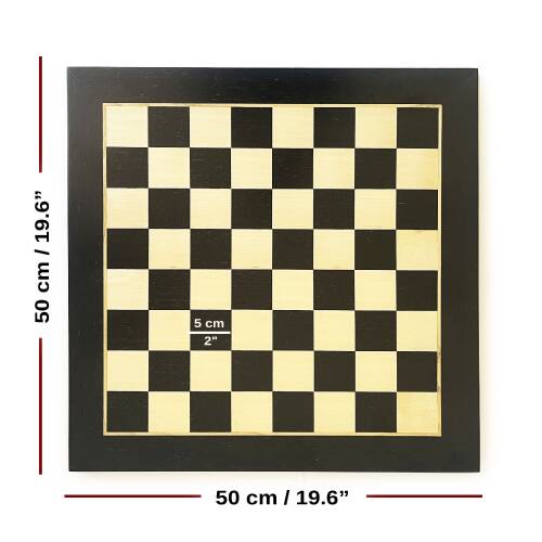El Yapımı Ahşap Satranç Tablası Siyah 50x50cm - 3