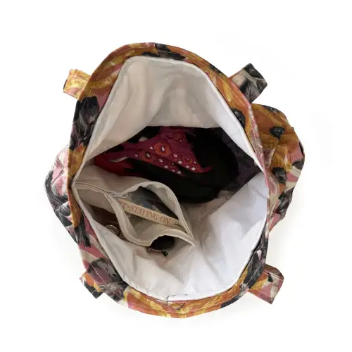 El Yapımı Pamuklu Kadın Omuz Çantası Renkli Desenli  - 15