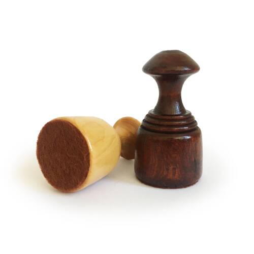 El Yapımı Şimşir Ahşap Dama Taşı Takımı 50mm Krem-Kahve - 5