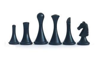 El Yapımı Şimşir Ahşap Soyut Modern Satranç Taşları 77mm - 2