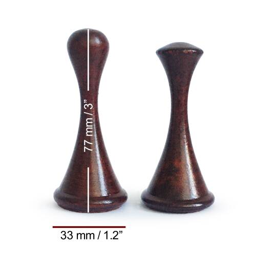 El Yapımı Şimşir Ahşap Soyut Modern Satranç Taşları 77mm - 4