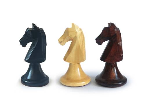 El Yapımı Şimşir Ahşap Soyut Modern Satranç Taşları 77mm - 6