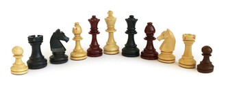 Handicraft - Handmade Boxwood Chess Pieces Classic Design 85mm (3.3") Wooden Figures