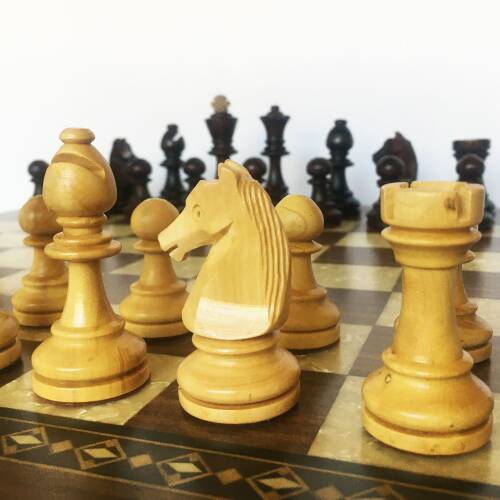 El Yapımı Şimşir Ahşap Satranç Taşı Özel At 85mm - 7