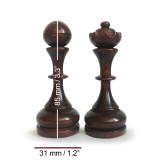 El Yapımı Şimşir Satranç Taşı Nazik At 85mm Krem-Kahve - 4