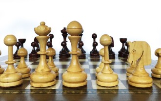 El Yapımı Şimşir Satranç Taşı Nazik At 85mm Krem-Kahve - 9