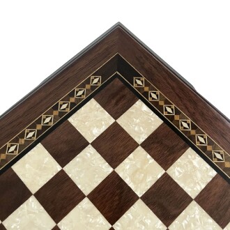 Flat Ayaklı Ahşap Satranç Tablası Küçük Ceviz 35x35cm - 6