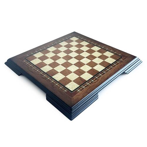 Flat Ayaklı Ahşap Satranç Tablası Küçük Gül 35x35cm