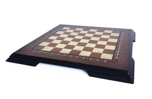 Flat Ayaklı Ahşap Satranç Tablası Küçük Gül 35x35cm - 9