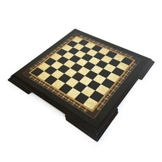 Flat Ayaklı Ahşap Satranç Tablası Küçük Siyah 35x35cm 