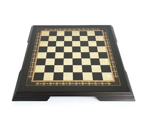 Flat Ayaklı Ahşap Satranç Tablası Küçük Siyah 35x35cm - 2