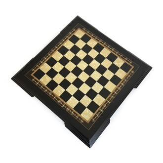 Flat Ayaklı Ahşap Satranç Tablası Küçük Siyah 35x35cm - 4