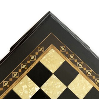 Flat Ayaklı Ahşap Satranç Tablası Küçük Siyah 35x35cm - 6