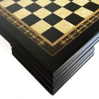 Flat Ayaklı Ahşap Satranç Tablası Küçük Siyah 35x35cm - 7