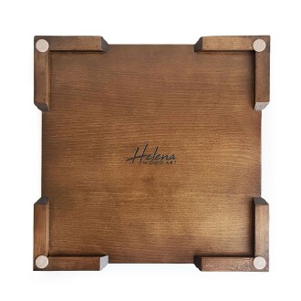 Flat Ayaklı Ahşap Satranç Tablası Küçük Siyah 35x35cm - 8