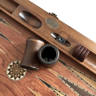 Genius El Oyması Ahşap Tavla Seti Gül - 7