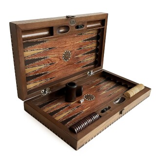 Genius El Oyması Ahşap Tavla Seti Gül - 9