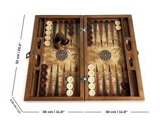 Genius El Oyması Ahşap Tavla Seti Mazel - 4