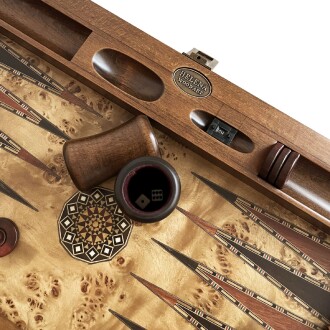 Genius El Oyması Ahşap Tavla Seti Mazel - 7