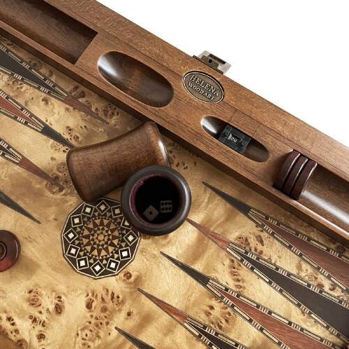 Genius El Oyması Ahşap Tavla Seti Mazel - 7