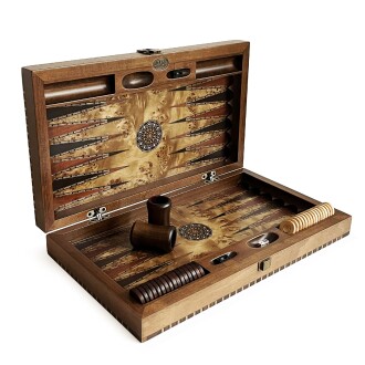 Genius El Oyması Ahşap Tavla Seti Mazel - 9