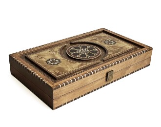 Genius El Oyması Ahşap Tavla Seti Mazel - 10