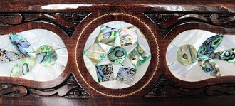 Helena Wood Art Abalone Yeşil Sedef Kakma Ahşap Okey Takımı El Yapımı - Thumbnail