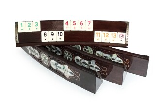 Helena Wood Art Abalone Yeşil Sedef Kakma Ahşap Okey Takımı El Yapımı - 2