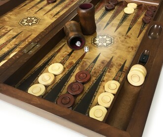 Helena Wood Art Asya Masif Ahşap Numaratörlü Tavla Seti El Yapımı Mazel - 6