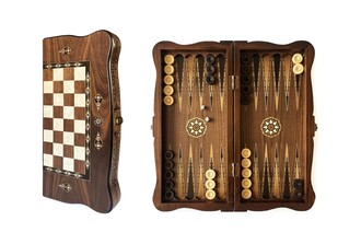 Helena Wood Art - Carvo Handmade Wooden Backgammon Set Mid Size