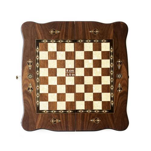 Helena Wood Art Carvo El Yapımı Orta Boy Ahşap Tavla Seti - 3