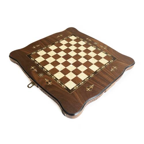 Helena Wood Art Carvo El Yapımı Orta Boy Ahşap Tavla Seti - 8