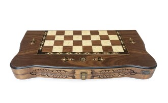 Helena Wood Art Carvo El Yapımı Orta Boy Ahşap Tavla Seti - 9