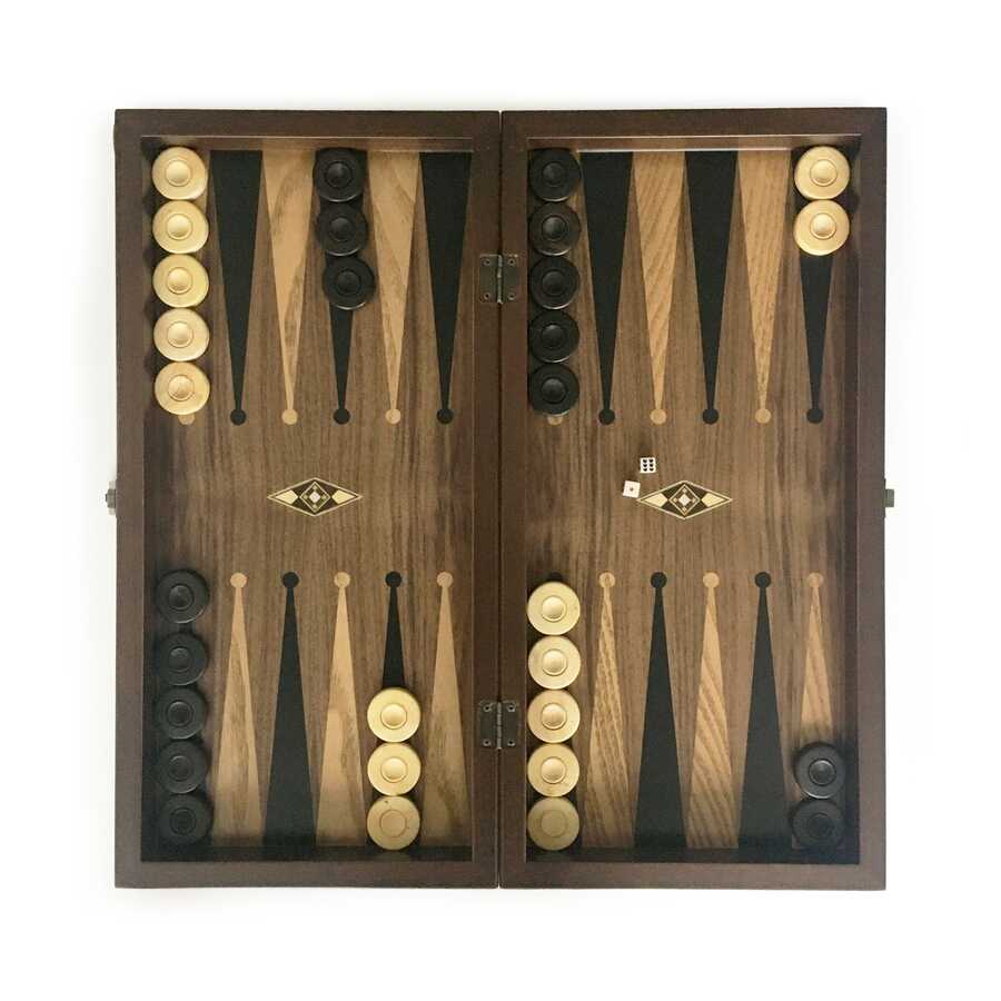  Helena Wood Art Eko El Yapımı Ahşap Tavla Ceviz Damasız