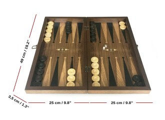 Helena Wood Art Eko El Yapımı Ahşap Tavla Ceviz Damasız - 3