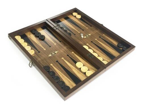 Helena Wood Art Eko El Yapımı Ahşap Tavla Ceviz Damasız - 4